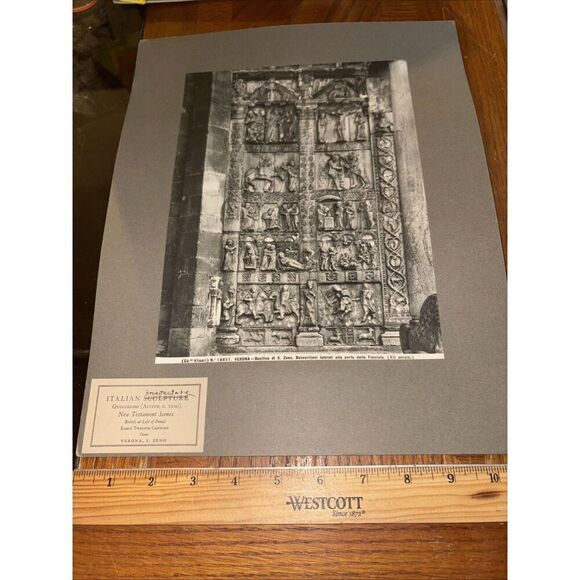 Vintage New Testament Scenes / Guglielmo Italian Sculpture Photo San Zeno Verona - Picture 1 of 5